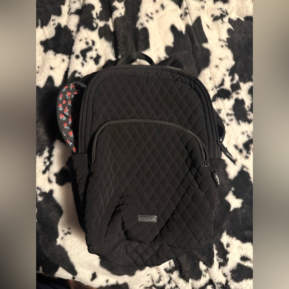 Vera Bradley Handbags - Vera Bradley Black Quilted Bag with Red Floral Lining